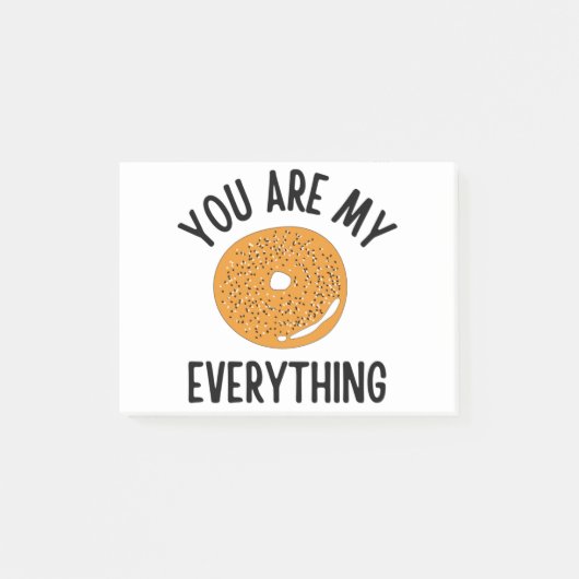 Bagel du bist mein alles Funny Post-it Klebezettel (Vorderseite)