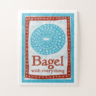 Bagel Jigsaw Puzzle - Fun Blue Red Food Game