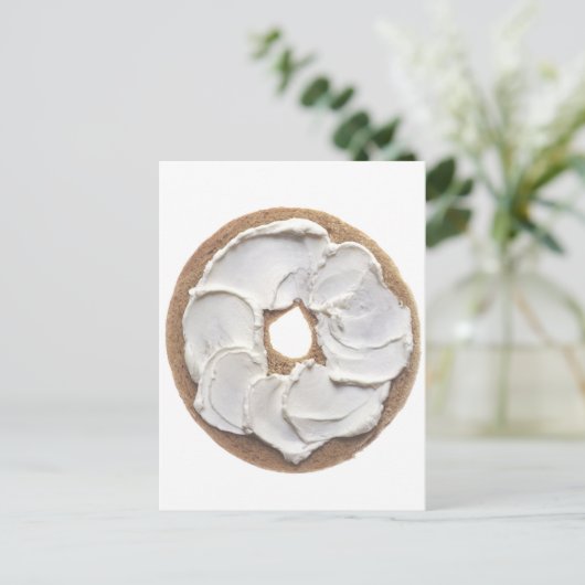 Bagel mit Cremekäse Postkarte (Stehend Vorderseite)