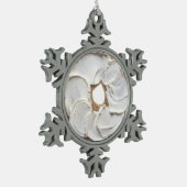 Bagel mit Frischkäse Schneeflocken Zinn-Ornament (Links)