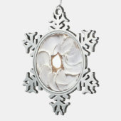 Bagel mit Frischkäse Schneeflocken Zinn-Ornament (Rechts)