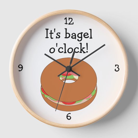 Bagel O'Clock Spaß Food Grafik Uhr (Vorderseite)