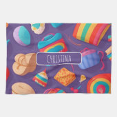 Bagel Personalisiertes Muster Geschirrtuch (Horizontal)