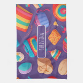 Bagel Personalisiertes Muster Geschirrtuch (Vertikal)