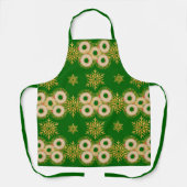 Bagel-Ringe und hübsche Schneeflocken grün Schürze (Vorderseite)