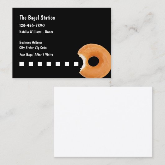 Bagel Shop Loyalty Template Business Cards Treuekarte (Vorne/Hinten)