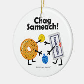 Bagel-u. Frischkäse - Chag Sameach! Keramik Ornament (Links)