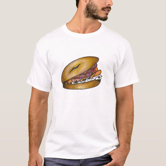 Bagel w/Cream Chei und Lox Bagels Frühstücksbüffet T-Shirt (Vorderseite)