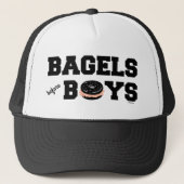 Bagels Before Boys Funny Jewish Deli Truckerkappe (Vorderseite)