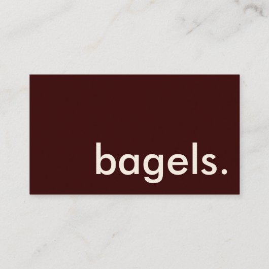 Bagels. (Farbanpassbar) Visitenkarte (Vorderseite)
