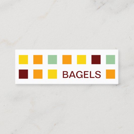 BAGELS-Mod-Quadrate Mini Visitenkarte (Vorderseite)