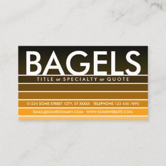 BAGELS orange Farbswatch Visitenkarte