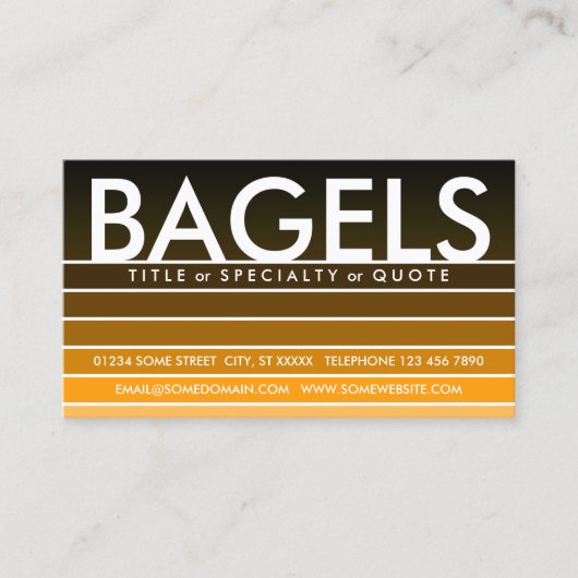 BAGELS orange Farbswatch Visitenkarte (Vorderseite)