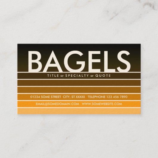 BAGELS Orange Swatch Visitenkarte (Vorderseite)