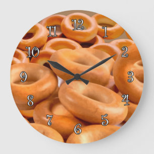 Bagels Theme Kitchenuhren Große Wanduhr