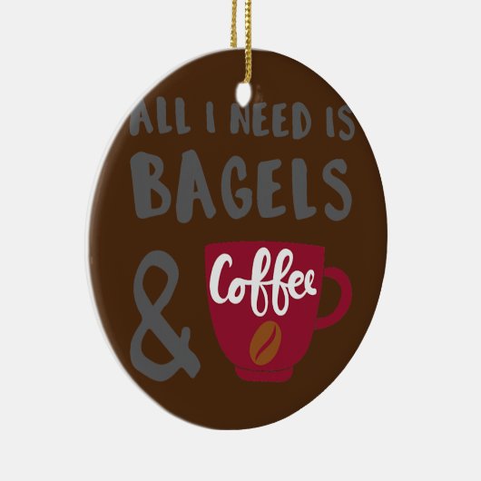 Bagels und Coffee Bagel Lover Keramik Ornament (Rechts)