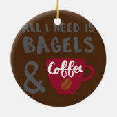 Bagels und Coffee Bagel Lover Keramik Ornament (Hinten)