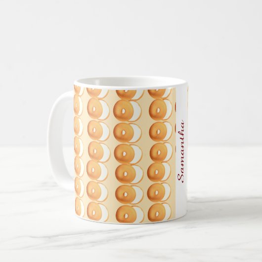 Bagels und Creme Kaffeetasse (Vorderseite Links)