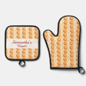 Bagels und Creme Ofenhandschuh & Topflappen-Set (Vorderseite)