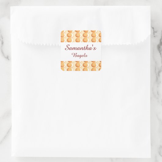 Bagels und Creme Quadratischer Aufkleber (Tasche)