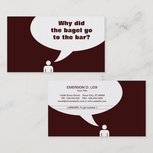 Bagelwitz Visitenkarte (Vorne/Hinten)