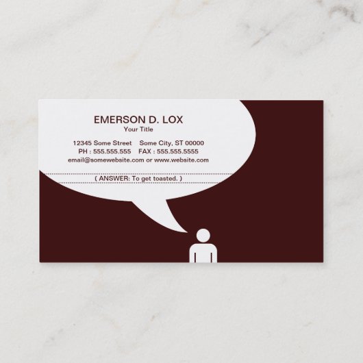 Bagelwitz Visitenkarte (Rückseite)