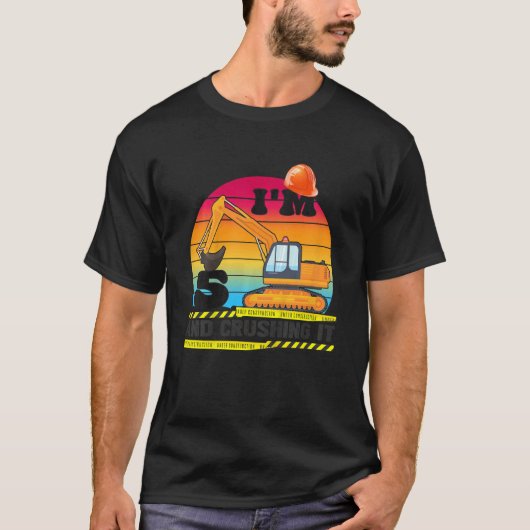 Bagger 5th Birthday Construction Truck 5 Y T-Shirt (Vorderseite)