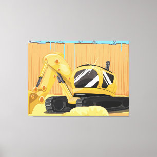 Bagger auf einer Baustelle Leinwanddruck