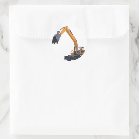 Bagger-Bagger Runder Aufkleber (Tasche)