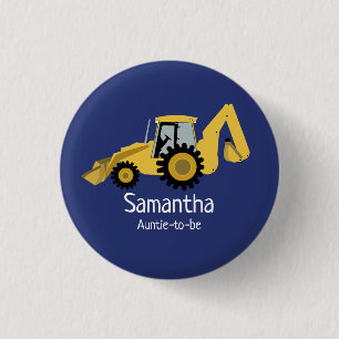 Bagger-Bau-Name-Tag-individualisierter Knopf Button