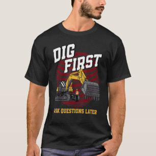 Bagger Bauarbeiter Bediener Vintage Ausgrabung T-Shirt