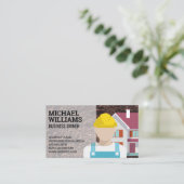 Bagger | Bauarbeiter Visitenkarte (Stehend Vorderseite)