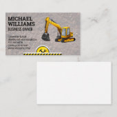 Bagger | Baustellenhardware für Erdbeweger Visitenkarte (Vorne/Hinten)