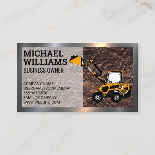 Bagger | Bull Dozer | Konstruktion Visitenkarte (Vorderseite)