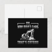 Bagger Drift Cars Niedlich Dig Construction Worker Postkarte (Vorne/Hinten)