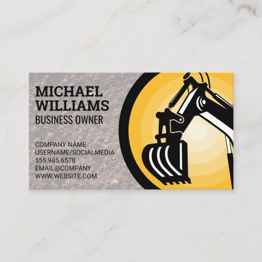 Bagger | Earth Mover Logo Visitenkarte (Vorderseite)