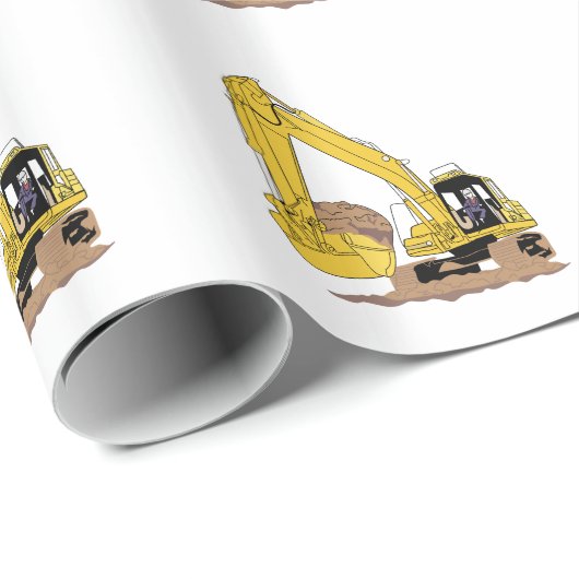 Bagger Geschenkpapier (Rolleneckpunkt)