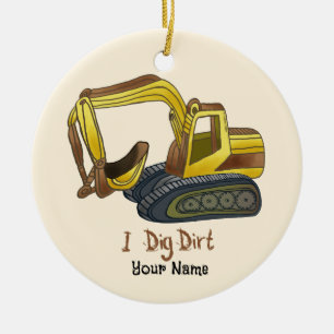Bagger graben Erde Keramik Ornament