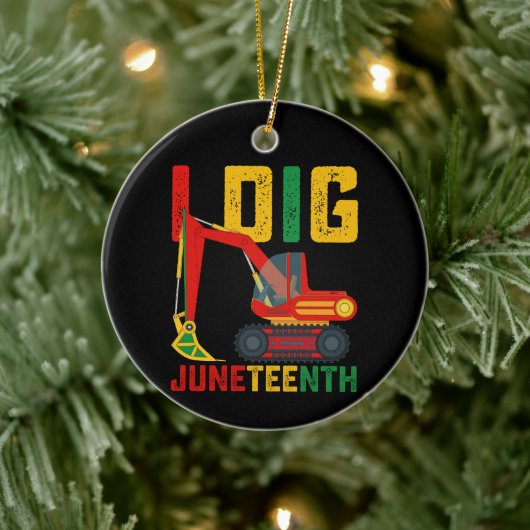 Bagger I Dig Juneteenth Kinder Keramik Ornament (Baum)