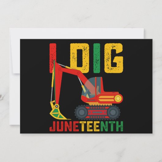 Bagger Ich grabe Juneteenth Kinder Einladung (Vorderseite)