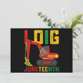 Bagger Ich grabe Juneteenth Kinder Einladung (Stehend Vorderseite)