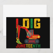 Bagger Ich grabe Juneteenth Kinder Einladung (Vorne/Hinten)