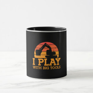 Bagger Ich Spiele Mit Großen Werkzeugen Baustelle Tasse