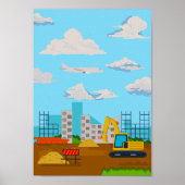 Bagger Kids Room Poster Baustelle drucken (Vorne)