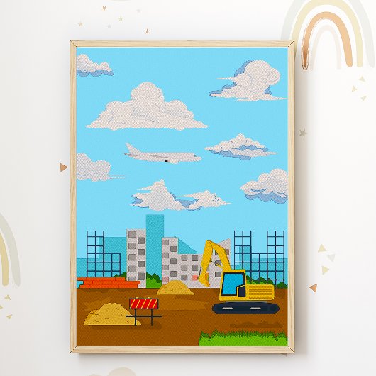 Bagger Kids Room Poster Baustelle drucken