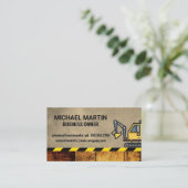 Bagger | Konstruktion | Holzleather Visitenkarte (Stehend Vorderseite)