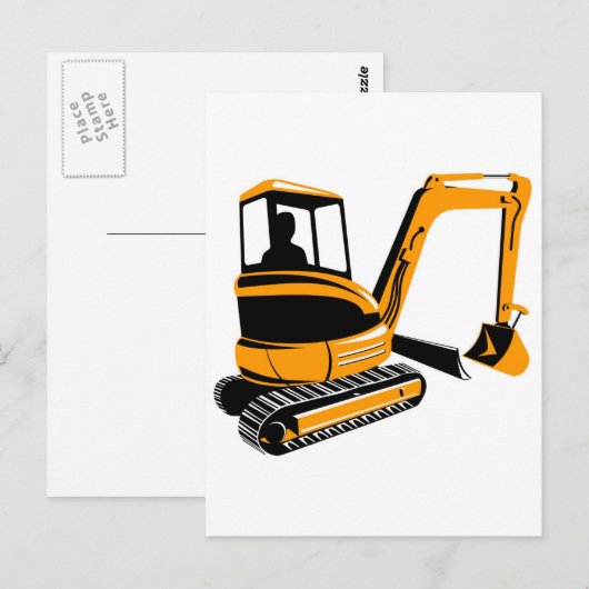 Bagger Postkarte (Vorne/Hinten)