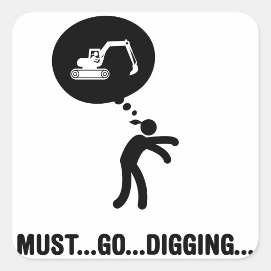 Bagger Quadratischer Aufkleber (Vorderseite)