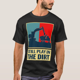 Bagger Schwere Arbeit Vintage für Männer Bau Eq T-Shirt