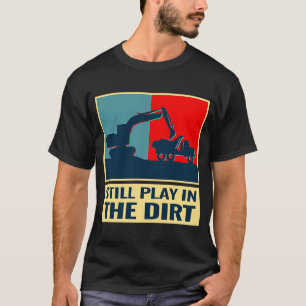 Bagger Schwere Arbeit Vintage für Männer Baumaschi T-Shirt
